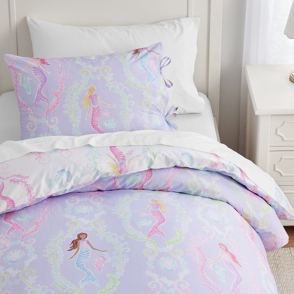Bailey Mermaid Organic Reversible Sham - PBK - Picture 1 of 4
